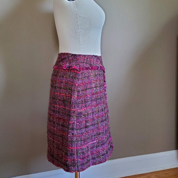 Doncaster Wool Boucle Tweed A-Line Skirt Small - Picture 8 of 15